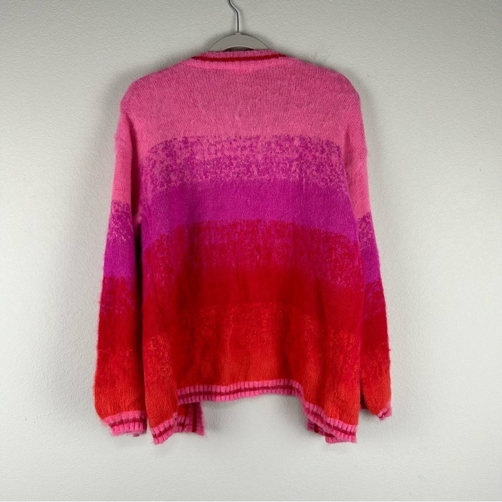 Bibi Pimk Purple Red Fuzzy Open Front Cardigan Si… - image 3